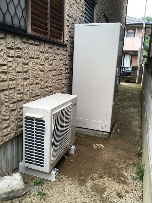 岡山県倉敷市・H様　電気温水器からエコキュートへ交換 (1)