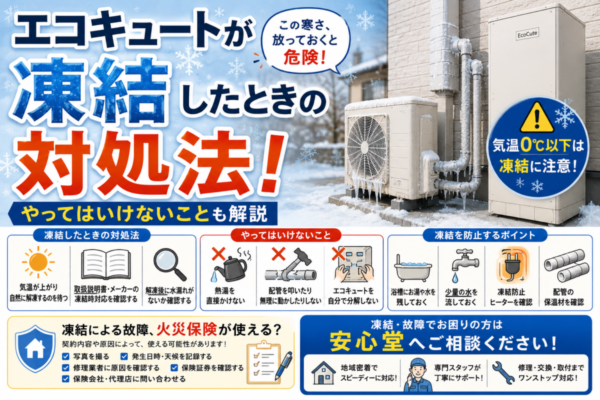 エコキュートが凍結したときの対処法！やってはいけないことも解説