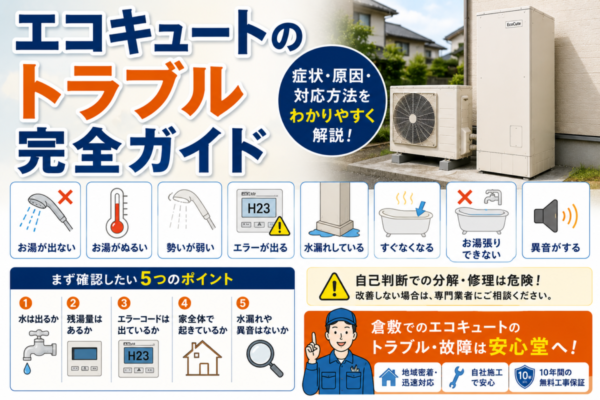 エコキュートのトラブル完全ガイド｜多い症状・原因・対応方法をわかりやすく解説